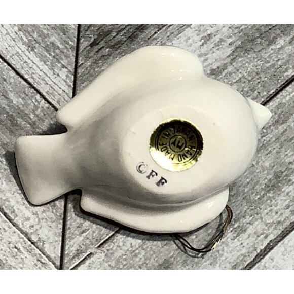 3 Vintage Fitz And Floyd Ceramic White Dove Ornament Hand Painted - Picture 6 of 10